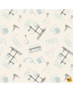 Science lab: Test Tubes -- Blank Quilting 3839-41 ivory