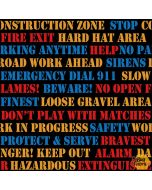 Construction Zone: Construction Words Black -- Henry Glass Fabrics 385-99 black