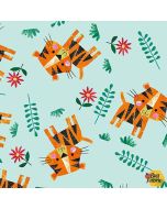 Zoo Crew: Tossed Tigers Soft Blue - Blank Quilting 3864-11