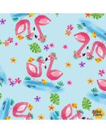 Zoo Crew: Flamingos Soft Blue - Blank Quilting 3867-11