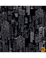 Let's Glow Crazy: Buildings (Glow in the Dark) - Blank Quilting 3945g-99 black