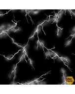 Let's Glow Crazy: Lightning (Glow in the Dark) - Blank Quilting 3948g-99 black