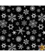 Let's Glow Crazy: Snowflakes (Glow in the Dark) - Blank Quilting 3950g-99 black