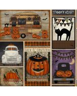 Spooky Night: Patchwork Multi -- 3 Wishes Fabrics 18111 multi