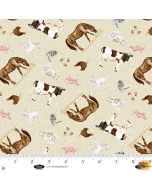 Little Seedlings Farm: Tossed Farm Animals  - Blank Quilting 4385-44 Ecru