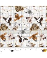 Little Seedlings Farm: Tossed Animal Heads  - Blank Quilting 4386-01 White