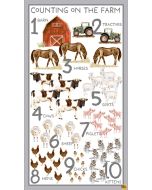 Little Seedlings Farm: Counting The Farm Panel (2/3 yard) - Blank Quilting 4388p-01 white