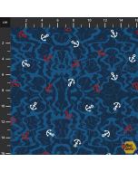 True Blue Sea: Anchor Nautical -- Stof Fabrics 4502-029 blue