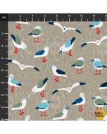 True Blue Sea: Seagull -- Stof Fabrics 4502-030 sand