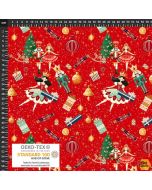 Christmas Ballet: Tossed Ballet Nutcracker - Stof Fabrics 4504-167 red - presale June/July