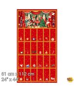 Christmas Ballet: Advent Calendar Panel (2/3 yard) - Stof Fabrics 4504p-170 red - presale June/July