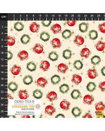 Vintage Christmas: Ornaments and Wreaths - Stof Fabrics 4504p-173 cream - presale July