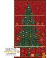Star Sprinkle: Christmas Tree Red Advent Calendar Panel (2/3 yard) -- Stof Fabrics 4595-482