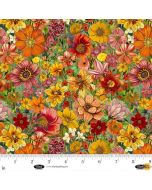 Enchanted Canopy: Allover Flowers - Blank Quilting 4604-33 persimmon