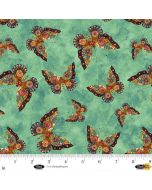 Enchanted Canopy: Butterflies - Blank Quilting 4605-67 teal