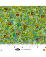 Enchanted Canopy: Ladybugs on Leaves - Blank Quilting 4606-67 teal