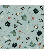 Witchy Wicked by Rose Halsey: Witchy Goods - Blank Quilting 4859-11 dusty blue 