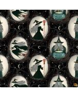 Witchy Wicked by Rose Halsey: Witch Cameos - Blank Quilting 4862-99 black