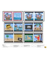 Little Library: Pirate's Life Cloth Book Panel (1 yard) - Blank Quilting 4900bp-01 multi - presale July