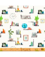 Read: Bookshelf Ivory -- Windham Fabrics 52637-2 -- 2 yards 4" remaining