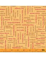 Well Read: American Authors Gold Leaf -- Windham Fabrics 52870-7