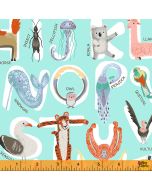 A is for Animals: Animal Alphabet Sky -- Windham Fabrics 52975-1