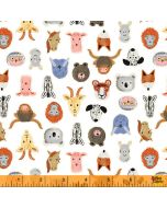 A is for Animals: Friends Faces Cream -- Windham Fabrics 52976-4