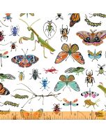 Deep Forest: Insects White -- Windham Fabrics 52992d-2 - 2 yards 1" remaining