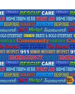 To The Rescue: Rescue Words -- Henry Glass Fabrics 533-77 royal