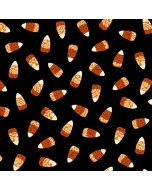 Spooky Night Damask Candy Corn Black -- Studio E 5721-99 black