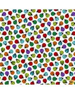 I'm Buggin' Out: Tossed Ladybugs White -- Studio E 5763-1
