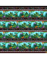 I'm Buggin' Out: Bug Border Stripe Multi (Glow in the Dark) -- Studio E 5767g-98