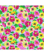 Hummingbird Heaven: Nasturtiums Sky Blue -- Studio E Fabrics 5773-17