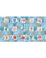 Deep Blue Sea: Shell Blocks (sold by 2/3 yard repeat) -- Studio E Fabrics 5792-17 lt blue