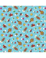Alpha-Babies: Hot Air Balloon, Rockets, Planes Blue - Henry Glass Fabrics 612-11 blue