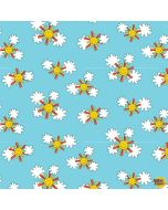 Alpha-Babies: Sun And Clouds Blue - Henry Glass Fabrics 614-11 blue
