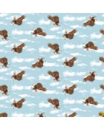 Along the Valley: Eagles Flying -- Studio E Fabrics 6449-11 blue