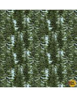 Along the Valley: Evergreen Trees -- Studio E Fabrics 6450-11 blue - 10" remaining