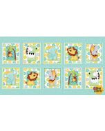 Sweet Safari: Animal Block Panel (2/3 yard) - Studio E 7235-11