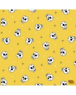Creature Feature: Halloween Skulls Yellow -- Andover Fabrics A-630-y