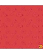 Eric Carle: 50th Anniversary Edition Very Hungry Caterpillars Red -- Andover Fabrics a-8940-r
