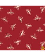 French Bee: Cranberry Bees -- Andover Fabrics a-9084-r2 -