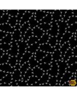 Chicken Tracks: Black -- Andover a-9634-k - 1 yard 19" remaining