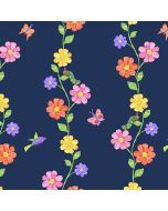 Eric Carle In the Garden The Very Hungry Caterpillar: Flowering Vine Caterpillar Night -- Andover Fabrics a-9830-B