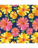 Eric Carle In the Garden The Very Hungry Caterpillar: Flower Fancy Night -- Andover Fabrics a-9833-B