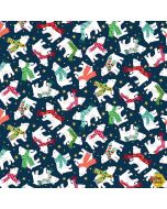 Santa Express: Polar Bears -- Makower UK tp-2239-b - 2.5 yards remaining