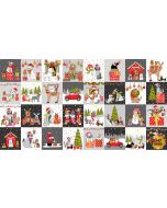 Yappy Christmas: Block Panel (approx 2/3 yard) -- Makower UK tp-2367-1
