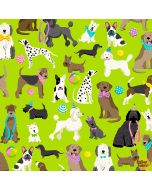 Furry Friends: Playful Dogs -- Makower UK tp-2541g - 2 yards 13" + FQ remaining