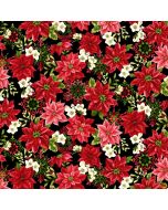 'Tis The Season: Medium Floral and Snowflakes - Studio E Fabrics 7678-99