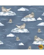 Polar Plungers: Seals - Studio E Fabrics 7892-77 denim